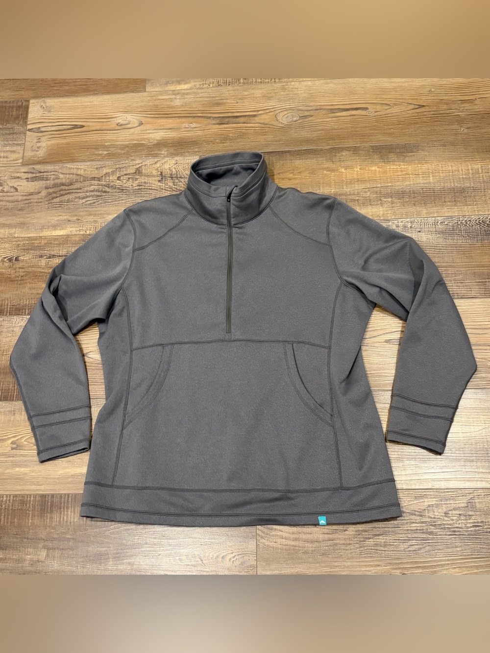 Simms Mens Sweater Gray XL Half Zip Fishing Pullover Marsupial Pocket